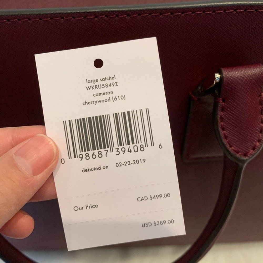 Kate spade Cameron large satchel cherrywood maroon - Picture 7 of 8
